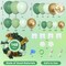 148pcs Sage Green Balloon Garland Arch Kit, Different Sizes 18 12 10 5 inch Sage Green Gold Latex Metallic Confetti Gold Balloons St. Patrick's First Communion Safari Baptism Decorations